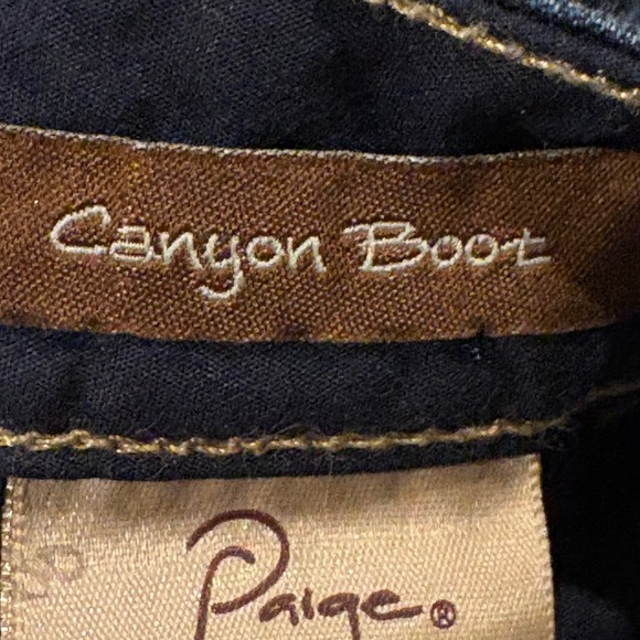 PAIGE Canyon Boot Jeans Women's 26 Dark Wash Bootcut Stretch Denim - Picture 12 of 13